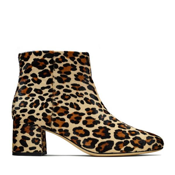 Clarks Womens Sheer Flora Ankle Boots Leopard | CA-3745962
